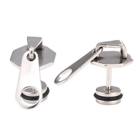 Load image into Gallery viewer, Fake Piercing Expander silberfarben Reisverschluss Anhänger Schaubverschluss Edelstahl
