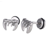 Load image into Gallery viewer, Fake Piercing Expander schwarz Gebiss Vampier Zähne Schaubverschluss Edelstahl
