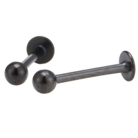 Cargar imagen en el visor de la galería, Labret modisches Piercing12 mm aus Edelstahl schwarz mit Kugel
