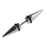 Load image into Gallery viewer, Edelstahl silberfarben zwei Cone Spitzen Fake Expander Straight Dehnstab
