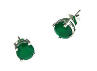 Load image into Gallery viewer, Ohrstecker 925 Sterling Silber mit Onyx rund 8mm
