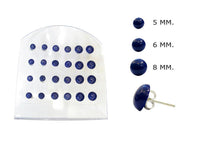 Load image into Gallery viewer, Lapis Ohrstecker lila blau Halbkugel abgeflacht rund Silberohrstecker 925er Sterling Silber
