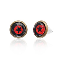 Load image into Gallery viewer, Brass Ohrstecker Stern Sterne bunt Unisex Ohrringe Edelstahl nickelfrei Kommunismus 12 mm
