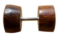 Load image into Gallery viewer, Fake Holz Plug Symbol Piercing Edelstahl Tamarinde Jackfrucht Shou Om Vegvisir
