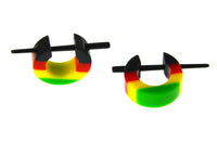 Cargar imagen en el visor de la galería, Pin Creolen Stick Ohrringe Acryl Rasta Farben 1.6mm
