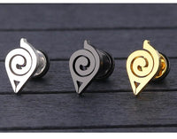 Load image into Gallery viewer, Fake Plug Piercing Edelstahl 10mm Ohrstecker Konoha
