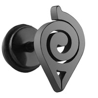 Load image into Gallery viewer, Fake Plug Piercing Edelstahl 10mm Ohrstecker Konoha
