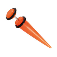 Load image into Gallery viewer, Acryl Fake Piercing Expander Orange Dehnungsstab Straight Dehnstab - chic - net.de
