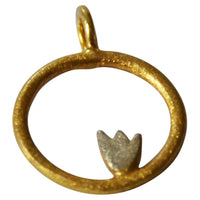 Load image into Gallery viewer, Anhänger 925 Sterling Silber vergoldet Tulpe Kreis - chic - net.de
