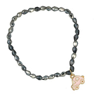 Cargar imagen en el visor de la galería, Armband grau blaue Steine facettiert Charm Brass Auto rosa - chic - net.de
