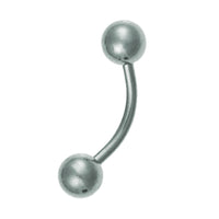 Load image into Gallery viewer, Banane Curved Barbell Piercing mit großen Kugeln Basic aus Edelstahl silberfarben - chic - net.de
