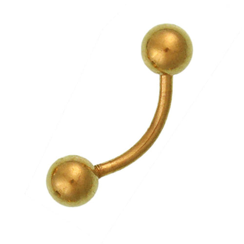 Banane Curved Barbell Piercing mit Kugeln Basic klein aus Edelstahl golfarbig - chic - net.de