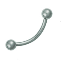 Load image into Gallery viewer, Banane Curved Barbell Piercing mit Kugeln Basic lang aus Edelstahl silberfarben - chic - net.de
