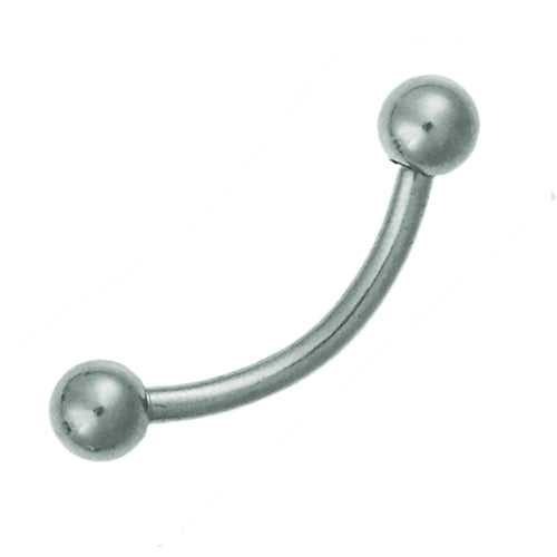Banane Curved Barbell Piercing mit Kugeln Basic lang aus Edelstahl silberfarben - chic - net.de