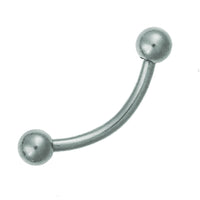 Load image into Gallery viewer, Banane Curved Barbell Piercing mit Kugeln Basic lang aus Edelstahl silberfarben - chic - net.de
