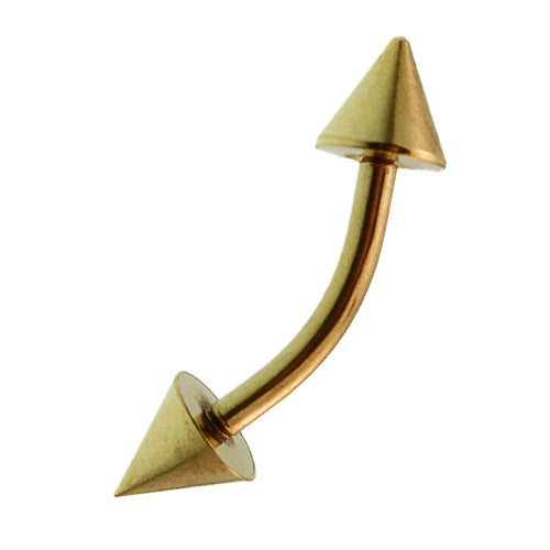 Banane mit Cones / Curved Barbell Piercing mit Cones aus Edelstahl goldfarbig - chic - net.de