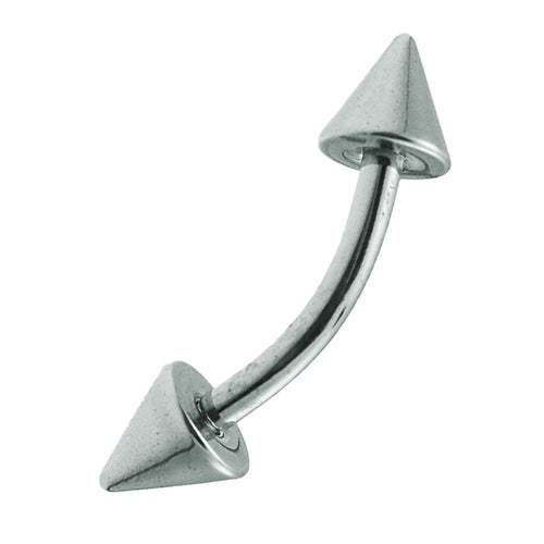 Banane mit Cones / Curved Barbell Piercing mit Cones aus Edelstahl silbern - chic - net.de