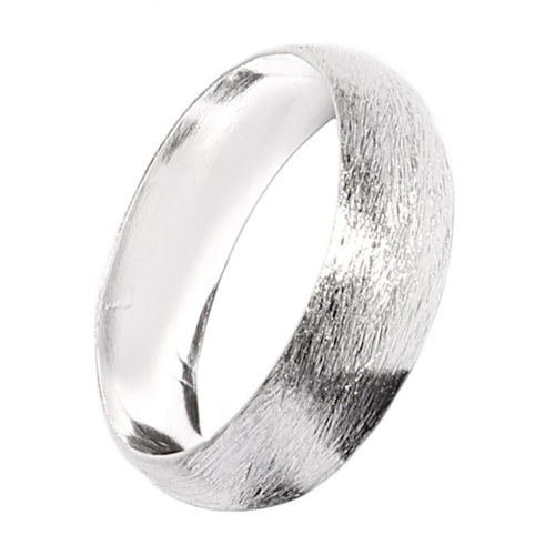 Bandring konvex gewölbt 5mm breit gebürstet 925 Sterling Silber - chic - net.de