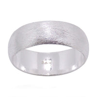Load image into Gallery viewer, Bandring konvex gewölbt 7mm breit gebürstet 925 Sterling Silber - chic - net.de
