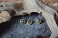 Load image into Gallery viewer, Bauchnabel Piercing Brass Edelstahl Dahlie Stein - chic - net.de
