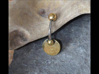 Load image into Gallery viewer, Bauchnabel Piercing Brass Edelstahl Dahlie Stein - chic - net.de

