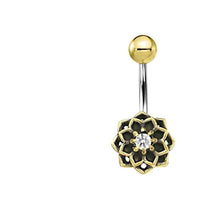 Load image into Gallery viewer, Bauchnabel Piercing Brass Edelstahl Stern Blume Stein - chic - net.de
