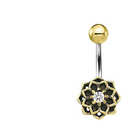 Load image into Gallery viewer, Bauchnabel Piercing Brass Edelstahl Stern Blume Stein - chic - net.de
