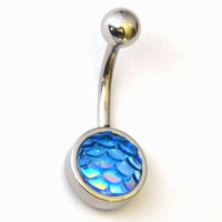 Load image into Gallery viewer, Bauchnabel Piercing Edelstahl blau Meerjungfrau - chic - net.de
