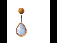 Load image into Gallery viewer, Bauchnabel Piercing Edelstahl Holz Stein Tropfen Träne - chic - net.de
