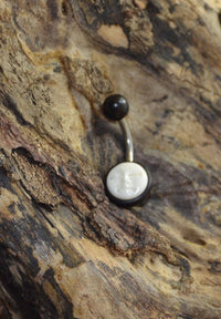 Load image into Gallery viewer, Bauchnabel Piercing Edelstahl Horn Bone Mond Gesicht - chic - net.de
