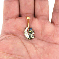 Load image into Gallery viewer, Bauchnabel Piercing Edelstahl Indianer gold - chic - net.de
