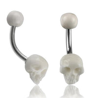 Load image into Gallery viewer, Bauchnabel Piercing Edelstahl Knochen Skull - chic - net.de
