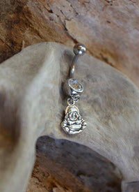 Load image into Gallery viewer, Bauchnabel Piercing Edelstahl Zirkonia silber Anhänger - chic - net.de

