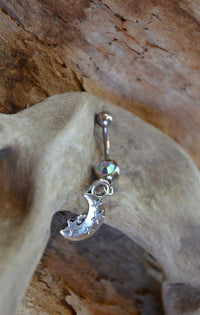 Load image into Gallery viewer, Bauchnabel Piercing Edelstahl Zirkonia silber Anhänger - chic - net.de
