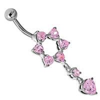Load image into Gallery viewer, Bauchnabel Piercing Edelstahl Zirkonia Silber Stern Herz - chic - net.de
