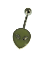 Load image into Gallery viewer, Bauchnabelpiercing aus Edelstahl Alien leuchtet - chic - net.de
