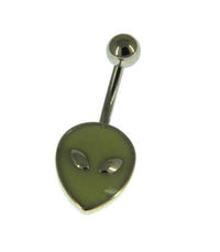 Load image into Gallery viewer, Bauchnabelpiercing aus Edelstahl Alien leuchtet - chic - net.de
