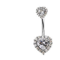 Load image into Gallery viewer, Bauchnabelpiercing aus Edelstahl Glaskristall Herz Gold PVD - chic - net.de
