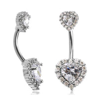 Load image into Gallery viewer, Bauchnabelpiercing aus Edelstahl Glaskristall Herz Gold PVD - chic - net.de
