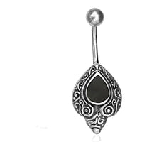 Load image into Gallery viewer, Bauchnabelpiercing aus Edelstahl Silber als Schnörkel Träne - chic - net.de
