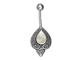 Load image into Gallery viewer, Bauchnabelpiercing aus Edelstahl Silber als Schnörkel Träne - chic - net.de
