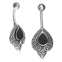 Load image into Gallery viewer, Bauchnabelpiercing aus Edelstahl Silber als Schnörkel Träne - chic - net.de
