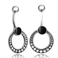 Load image into Gallery viewer, Bauchnabelpiercing aus Edelstahl &amp; Silber mit Punkte Ring - chic - net.de
