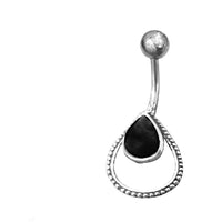 Load image into Gallery viewer, Bauchnabelpiercing aus Edelstahl Silber mit Punkte Träne - chic - net.de
