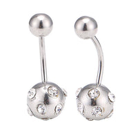 Load image into Gallery viewer, Bauchnabelpiercing Bananenpiercing weiße Zirkonia Steine Edelstahl silber - chic - net.de
