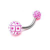 Cargar imagen en el visor de la galería, Bauchnabelpiercing Bänder Sterne Bioflex 2 Kugeln Bananenpiercing Edelstahl nickelfrei - chic - net.de
