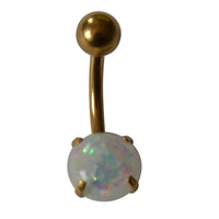 Load image into Gallery viewer, Bauchnabelpiercing Edelstahl gold Opal Stab 10x1.6mm - chic - net.de
