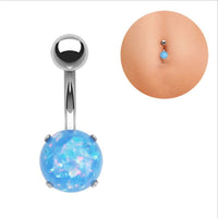 Load image into Gallery viewer, Bauchnabelpiercing Edelstahl gold Opal Stab 10x1.6mm - chic - net.de
