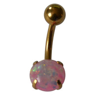 Load image into Gallery viewer, Bauchnabelpiercing Edelstahl gold Opal Stab 10x1.6mm - chic - net.de

