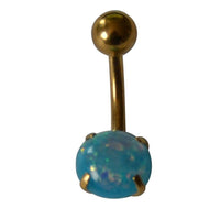 Load image into Gallery viewer, Bauchnabelpiercing Edelstahl gold Opal Stab 10x1.6mm - chic - net.de
